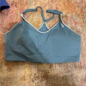 Nike Blue Sports Bra with White Accents
